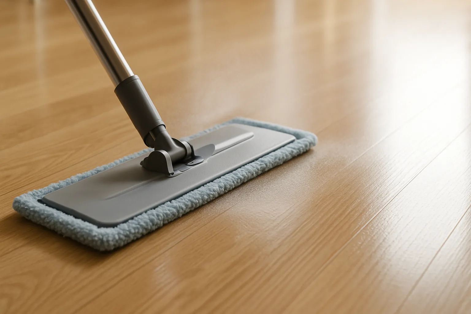 Using a microfiber mop with homemade cleaning solution for hardwood floors