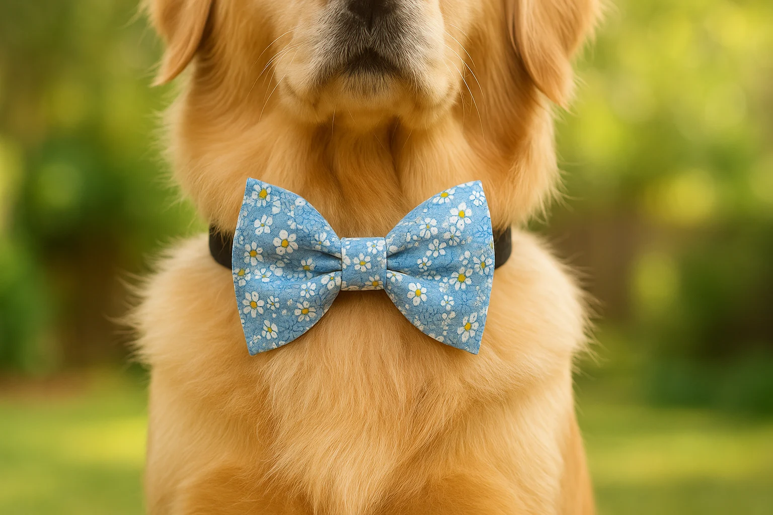 DIY dog collar accessories fabric bow on a pet collar