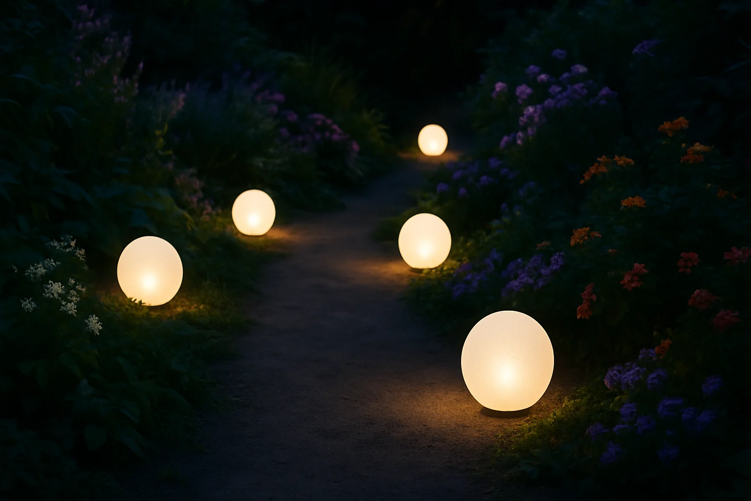 Faux frosted orb lights from dollar tree diy solar light projects in a garden