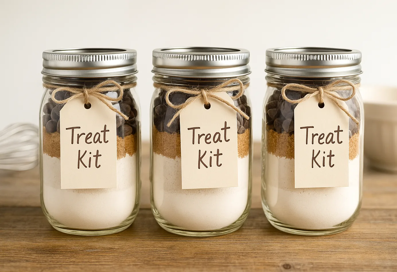 Mason jar treat kits for coworkers with colorful layers