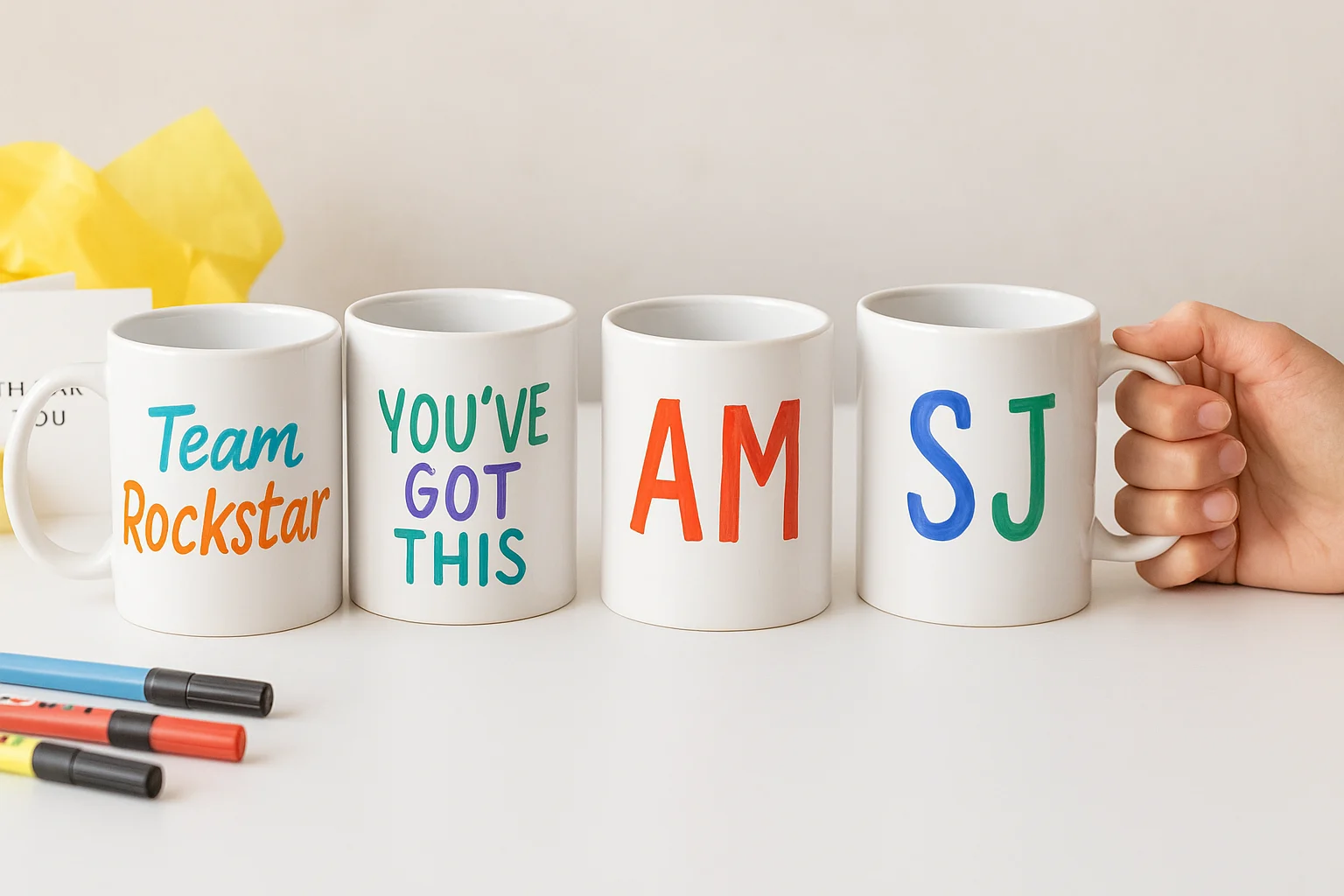 Personalized mugs with custom designs for coworkers