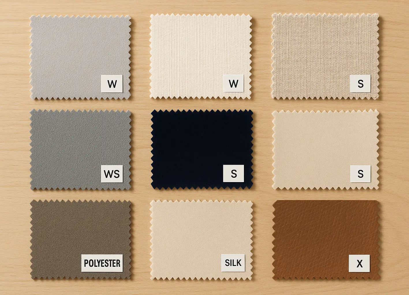 Various upholstery fabrics for DIY cleaning