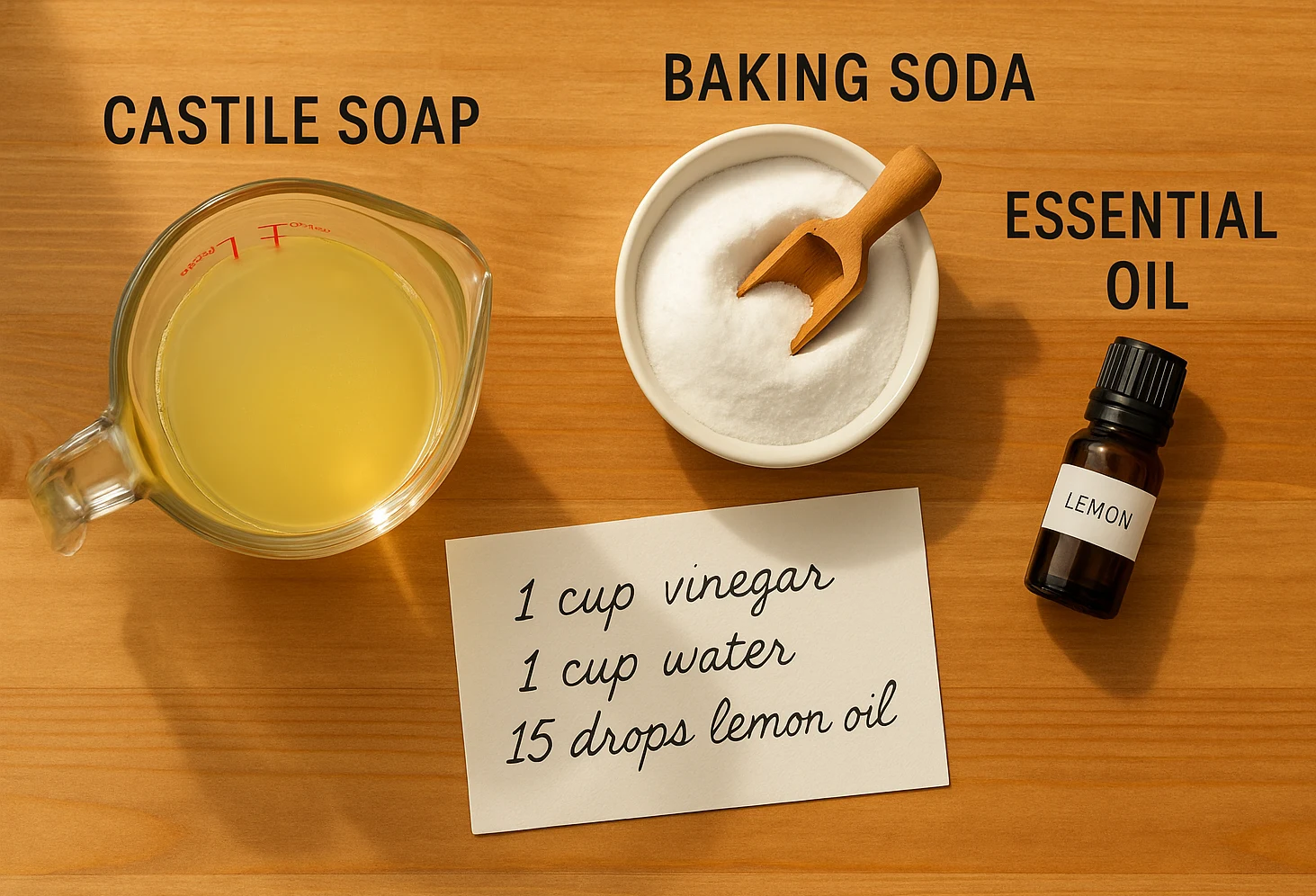DIY natural cleaning products bulk recipe with castile soap