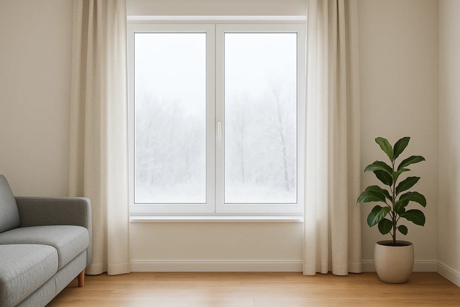 Cozy living room with sealed window — window insulation how to results