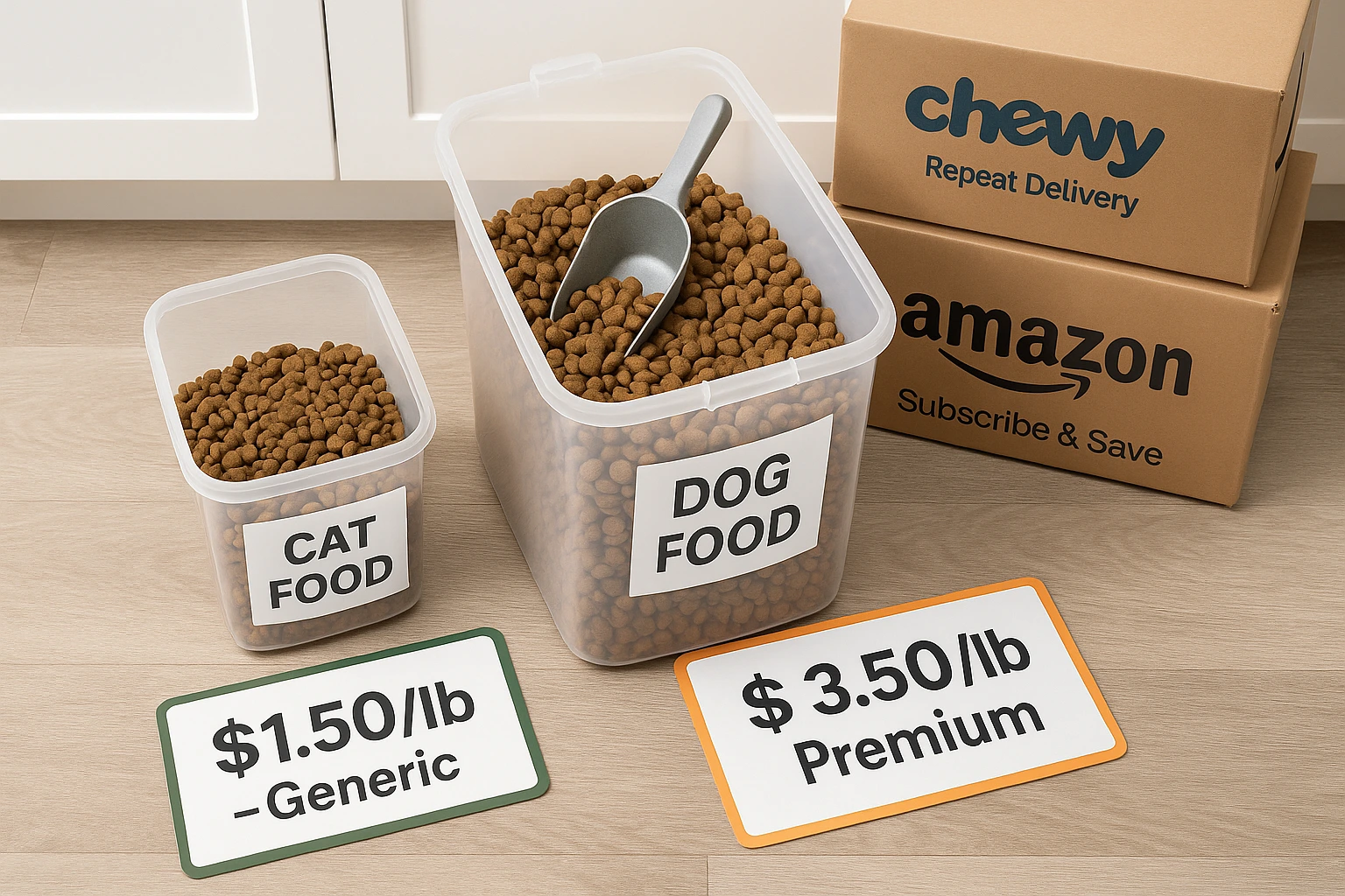 Bulk pet food for frugal pet care savings