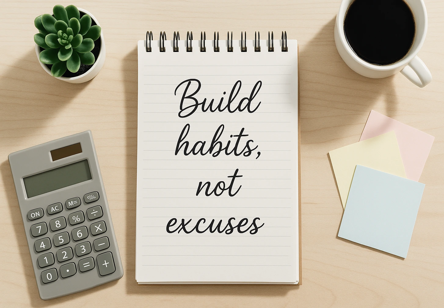 Inspirational daily habit quote for frugal living and budgeting success