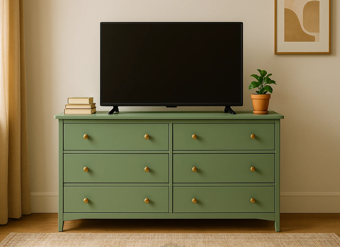 Budget DIY home projects including a painted dresser and garden decor