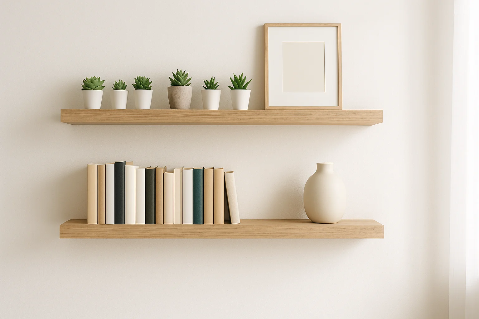 DIY floating shelves for affordable home organization