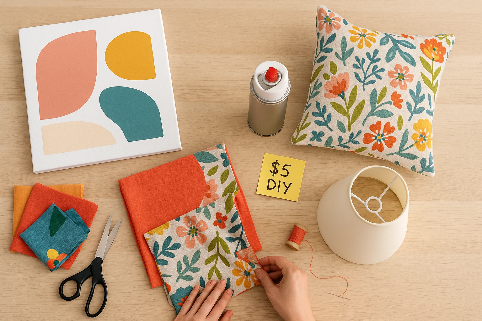 Vintage furniture finds at a thrift store for frugal home furnishing