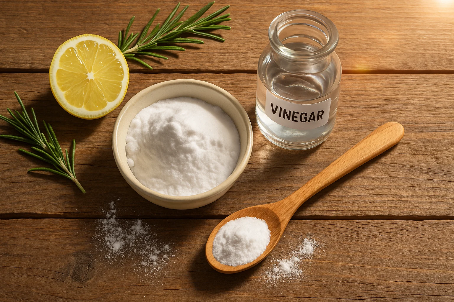 vinegar and baking soda for DIY cleaning solutions