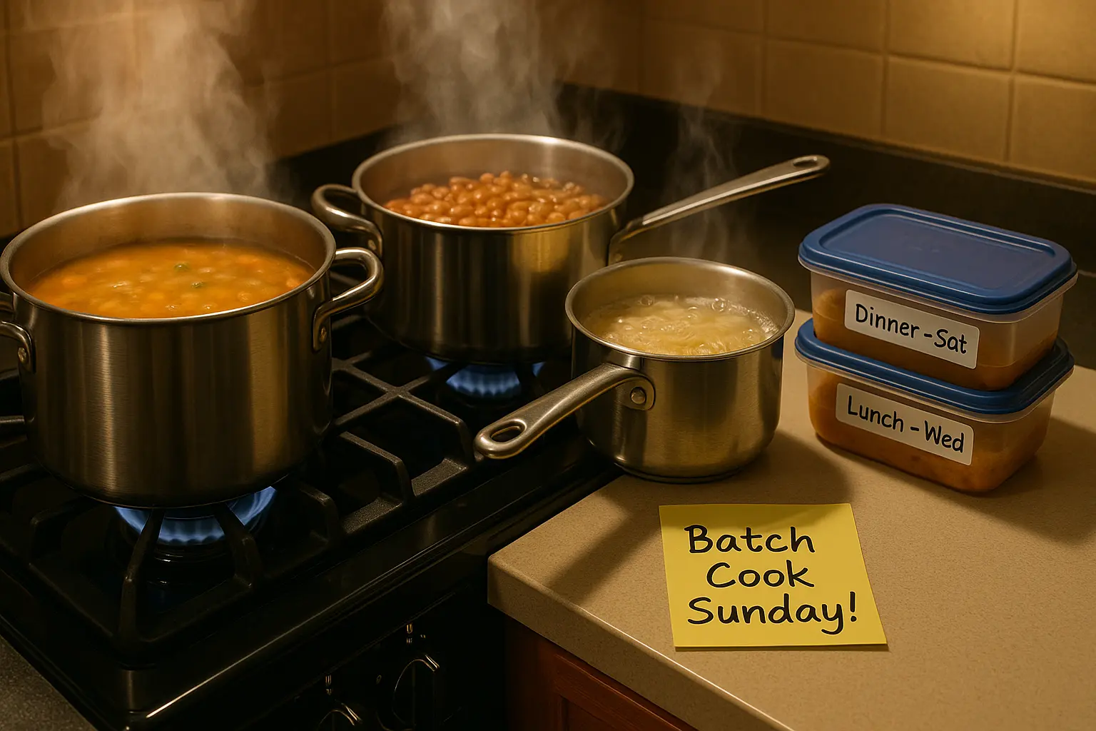 Batch cooking for frugal meal planning