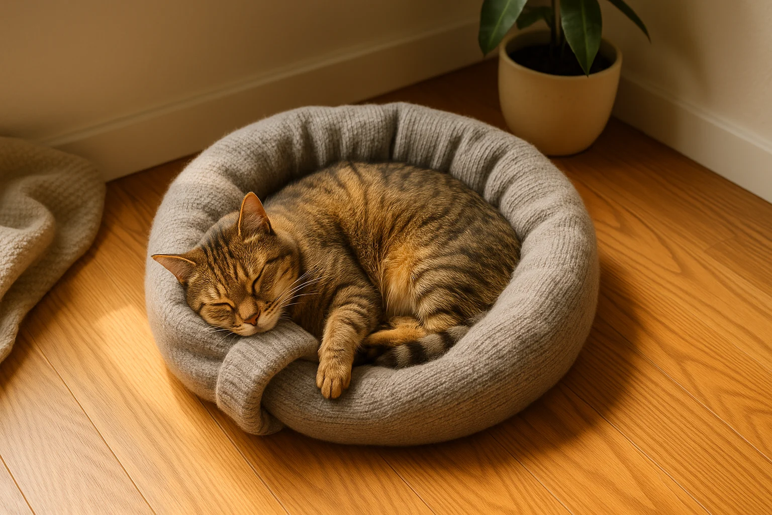 Cozy homemade pet bed from old clothes