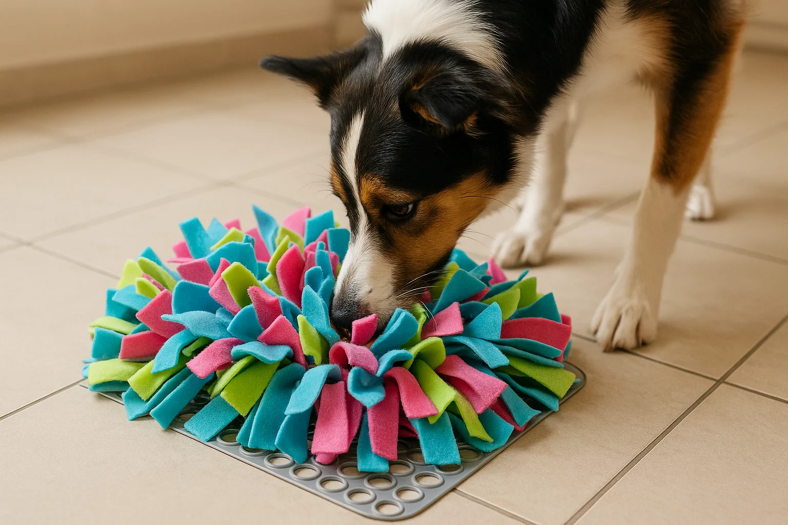 DIY snuffle mat for pet foraging
