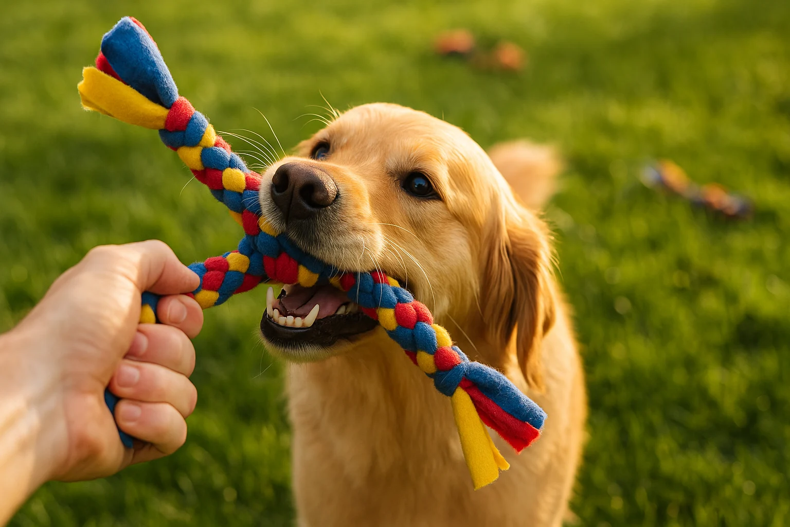 Homemade fleece tug toy for dogs