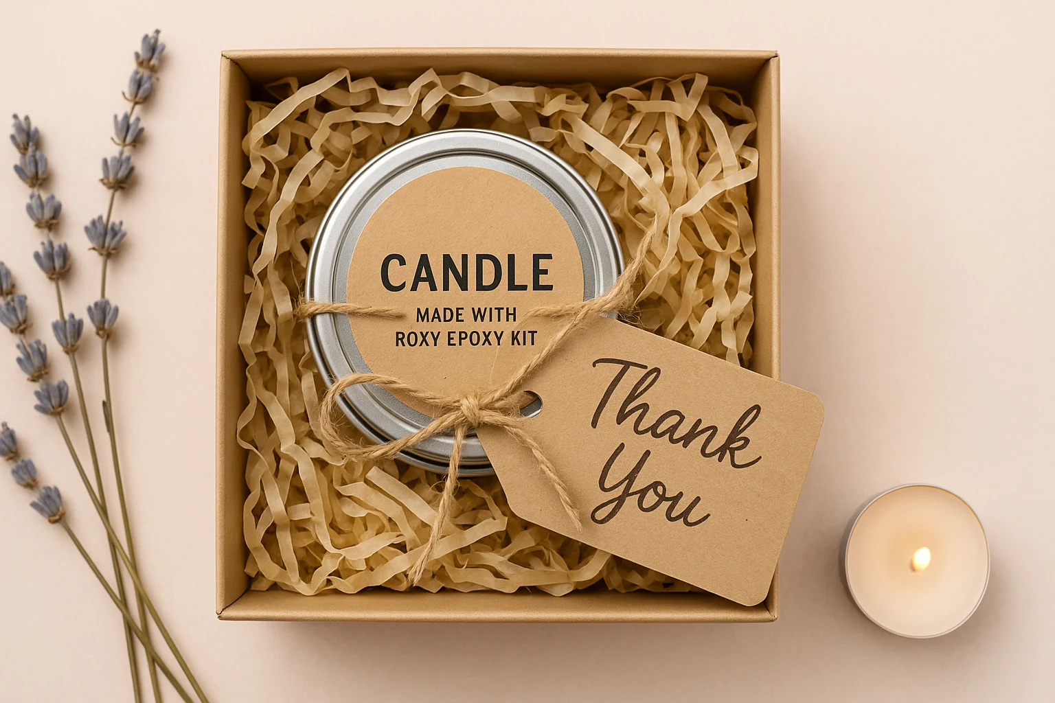 Handmade candle gift made with Roxy Epoxy DIY Candle Making Kit