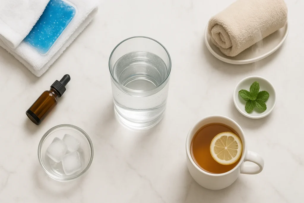 Home remedies for headache—hydrate, choose cold or warm compress, and use calming peppermint and ginger for fast relief